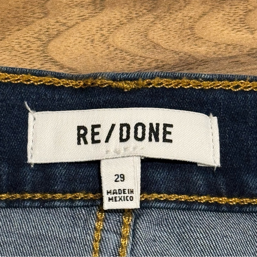 RE/DONE NWT 29 Deep Faded Blue 90s High Rise Loose Jeans Button Front Casual - Picture 5 of 10